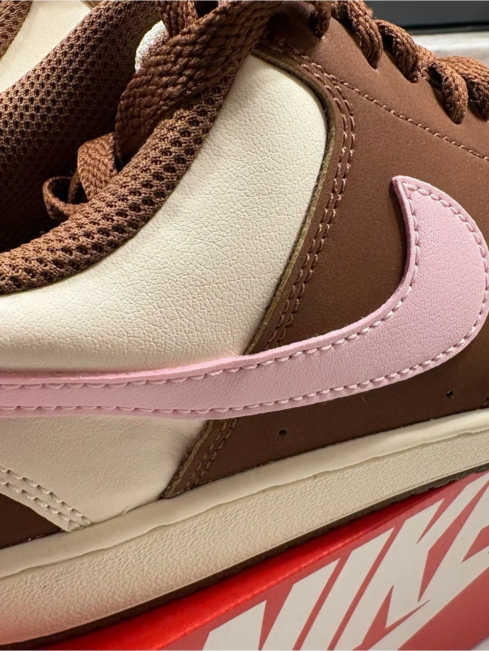 Nike Court Vision Low Neapolitan Brown Cream Pink Wonen’s Sneaker 6/6.5/9.5/10